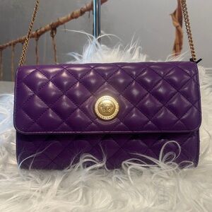 Versace La Medusa Quilted Leather Shoulder/Crossbody